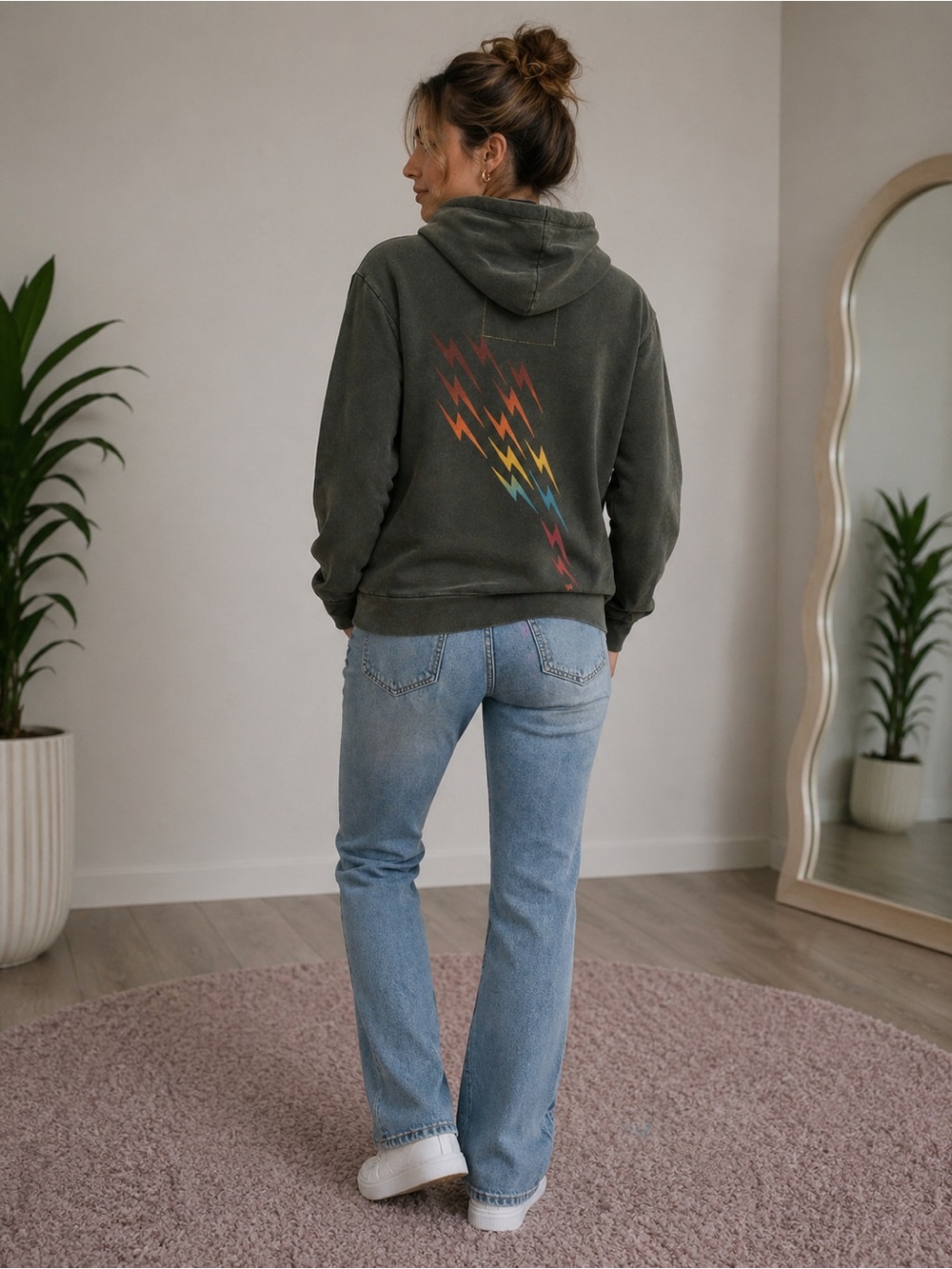 Rare Aviator Nation rainbow lighting bolt hoodie
